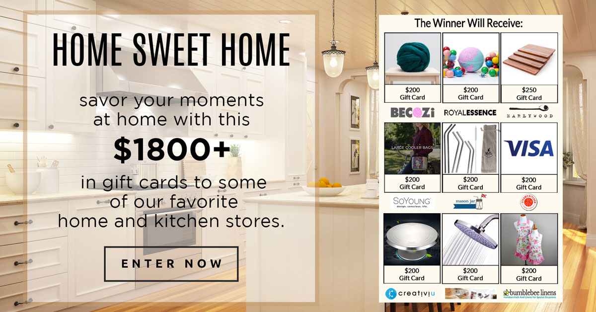online contests, sweepstakes and giveaways - $1800+ Home Sweet Home Giveaway - Go Brand Win