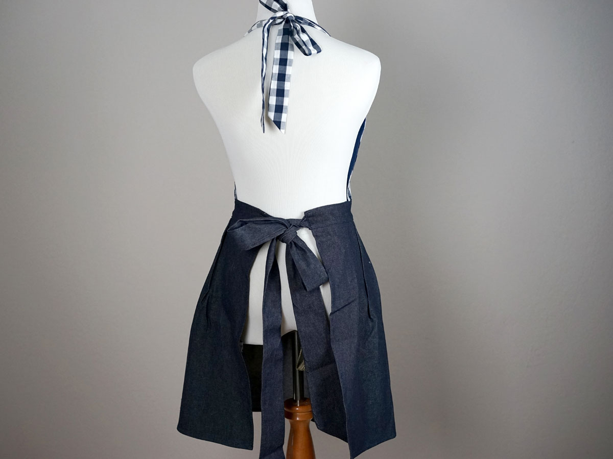 Mother and Daughter Navy Gingham Apron Set